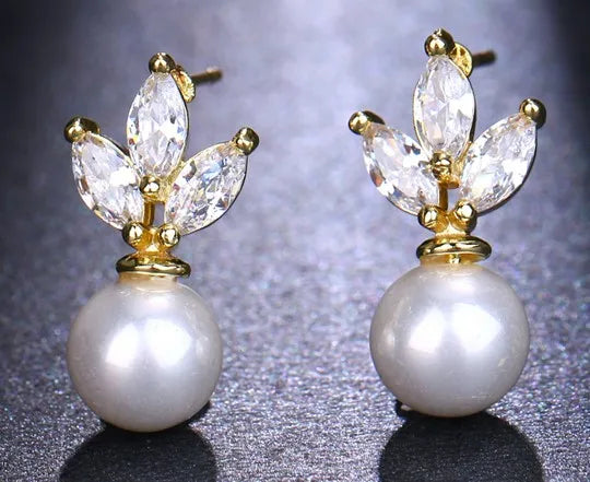Emmaya Luxury Austrian Clear Cubic Zirconia Earrings for Women Imitation Earrings Ear Dangle Women Girl Jewelry