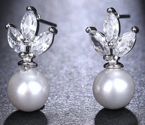 Emmaya Luxury Austrian Clear Cubic Zirconia Earrings for Women Imitation Earrings Ear Dangle Women Girl Jewelry
