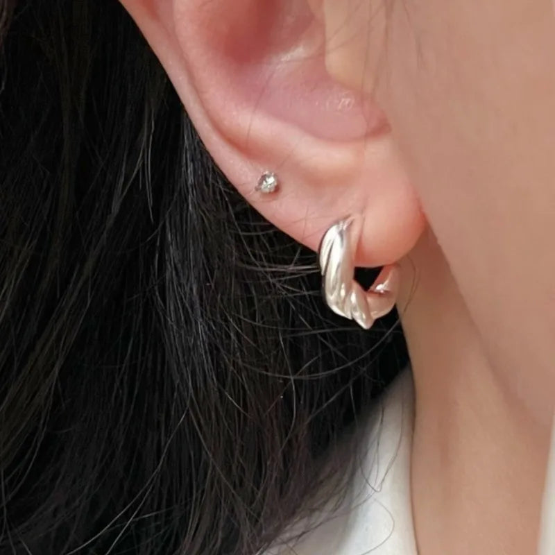 Girlbible 925 Sterling Silver Earrings for Women Ear Stud Entangle Exquisite Elegant Minimalist Versatile Jewelry Gift Dropship