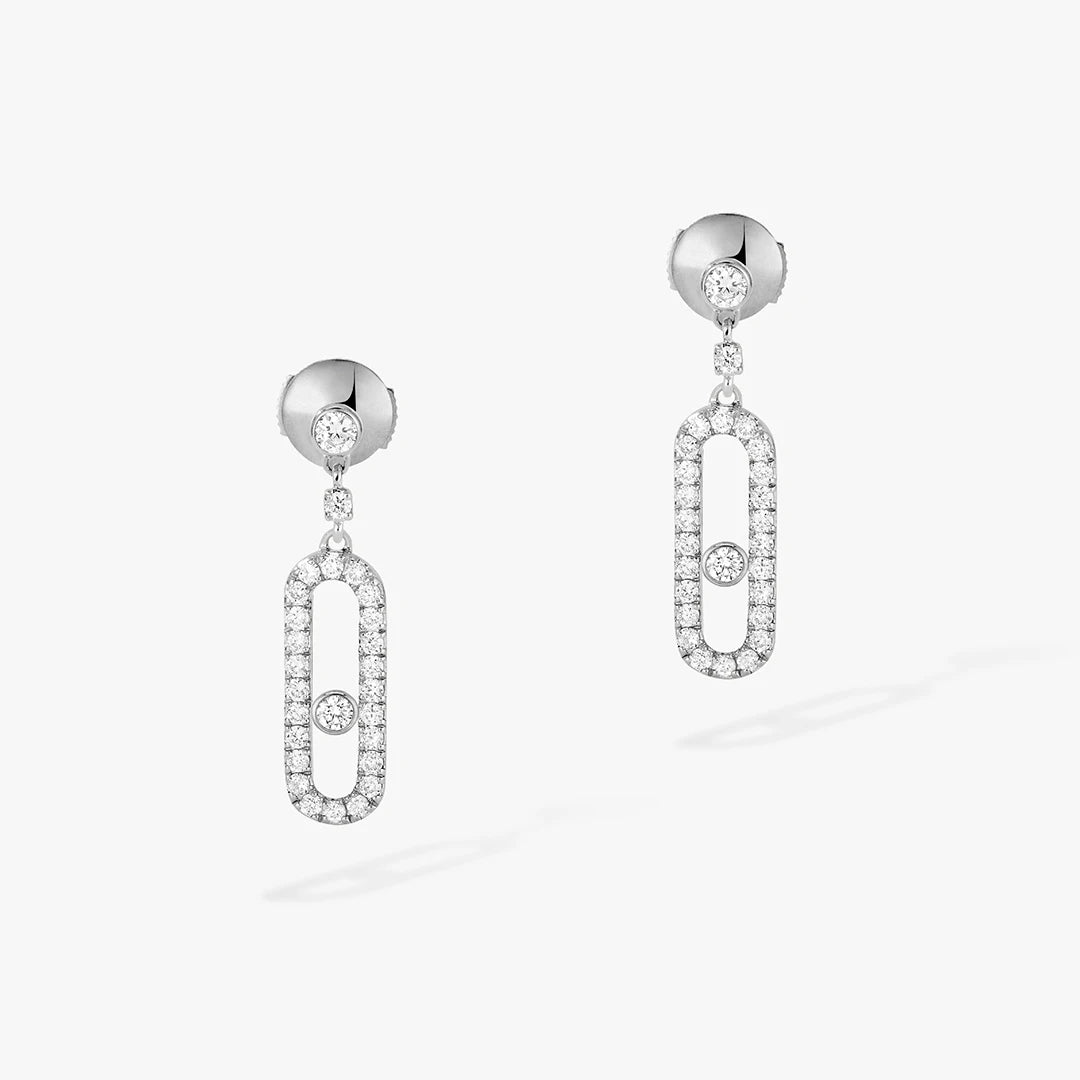 925 sterling silver classic single diamond sliding women's earrings wedding earrings.