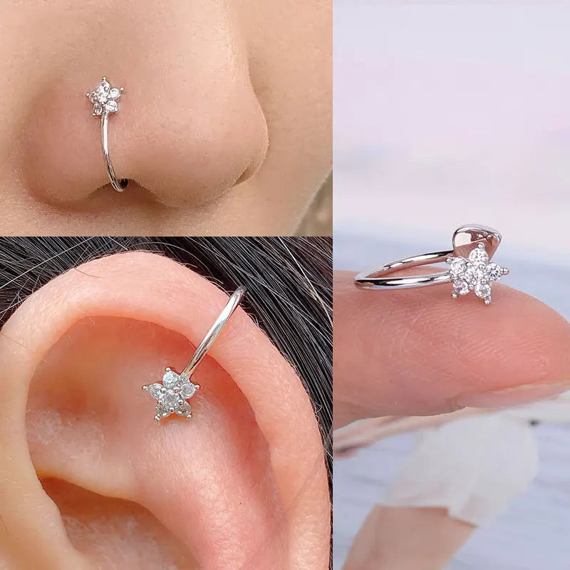 Fashion Gold Color Leaf Clip Earring For Women Without Piercing Puck Rock Vintage Crystal CZ Ear Cuff Girls Party Jewerly