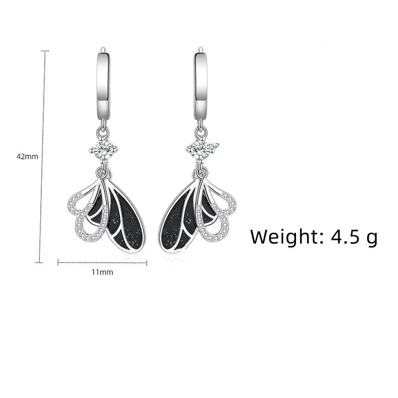 925 Sterling Silver Earrings Designed Bow Zircon Long Earrings Engagement Jewelry Gift For Women Charm