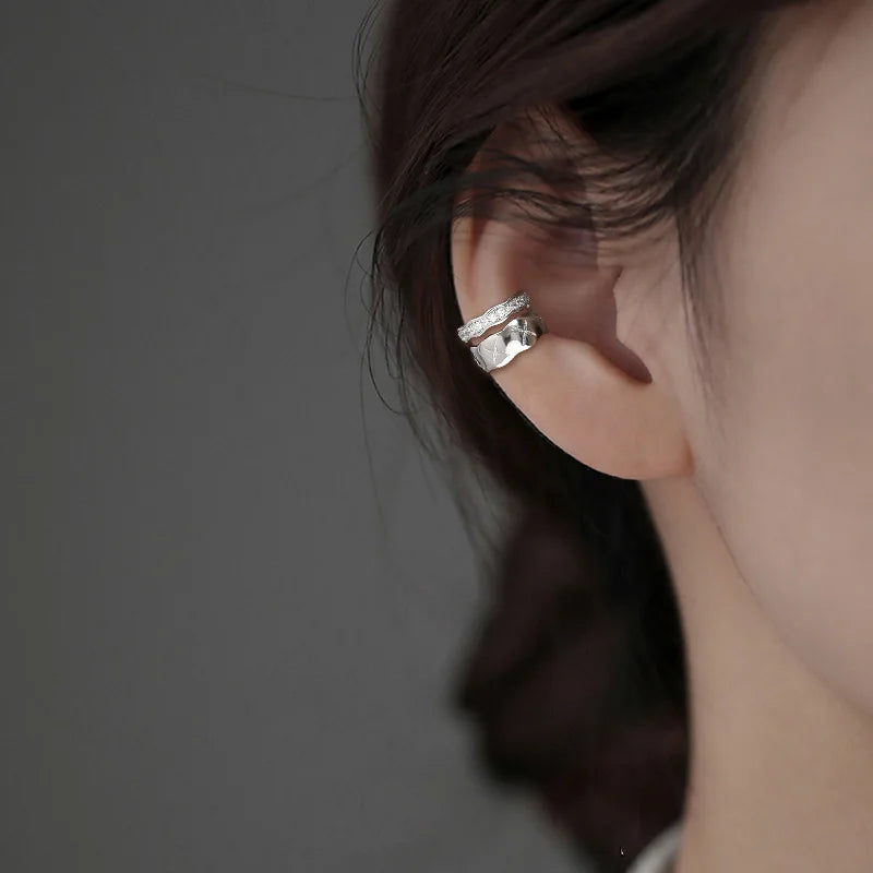 Sparkling Zircon Star Ear Clip for Women Without Piercing Long Tassel Sweet Ear Cuff Clip Earrings Wedding Jewelry Gift
