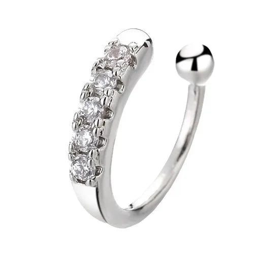Sparkling Zircon Star Ear Clip for Women Without Piercing Long Tassel Sweet Ear Cuff Clip Earrings Wedding Jewelry Gift
