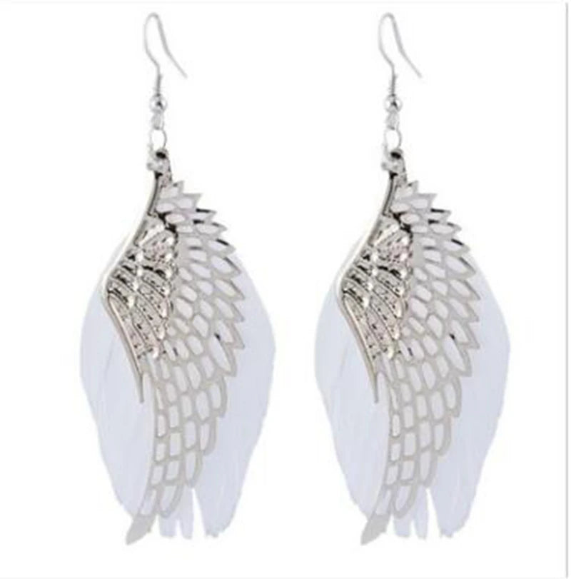 12Pairs/Lot Feaher Earrings Studs Ethnic Style Women Bohemian Fairy Accessories Leaf Vintage Aesthetic Charms Jewelry Making