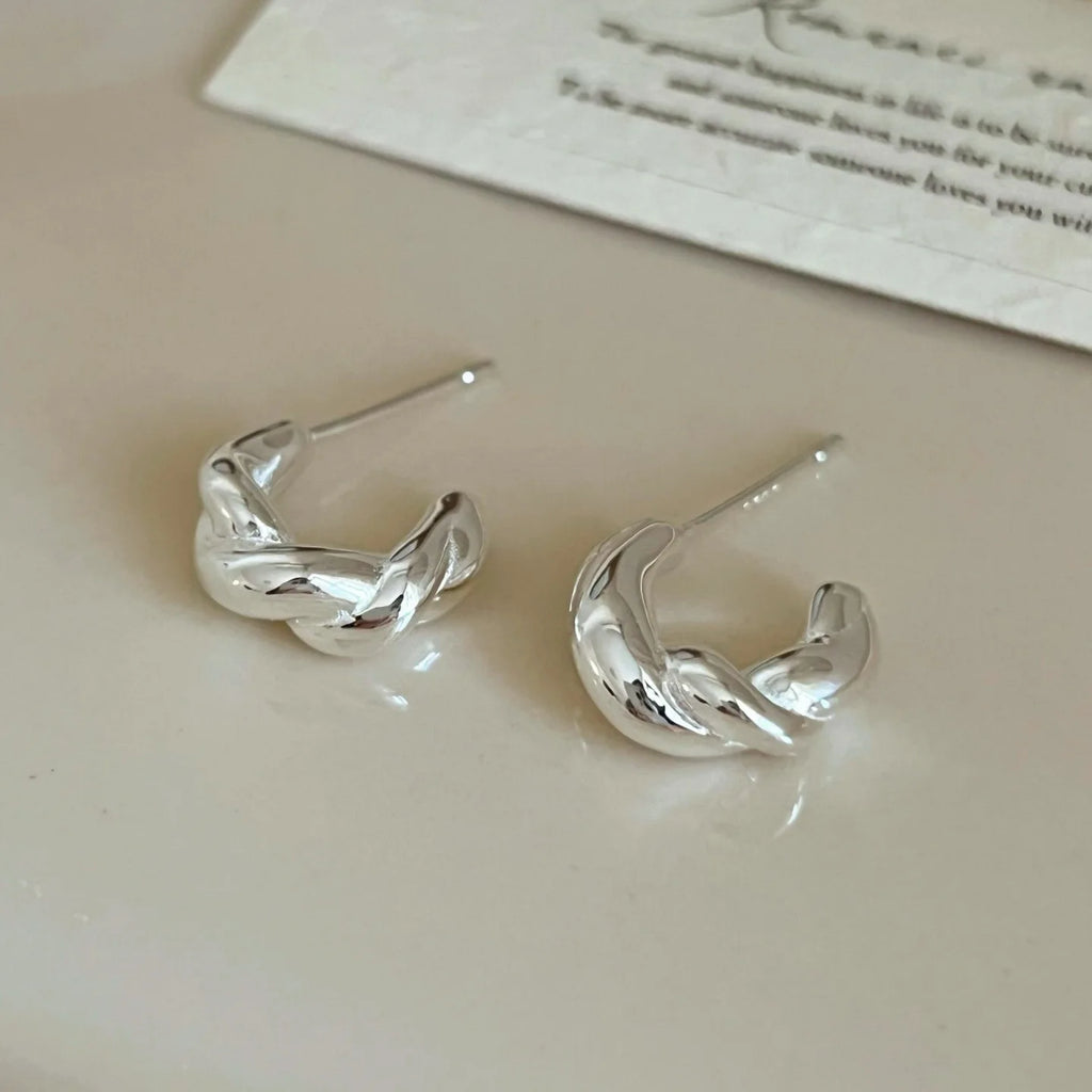 Girlbible 925 Sterling Silver Earrings for Women Ear Stud Entangle Exquisite Elegant Minimalist Versatile Jewelry Gift Dropship