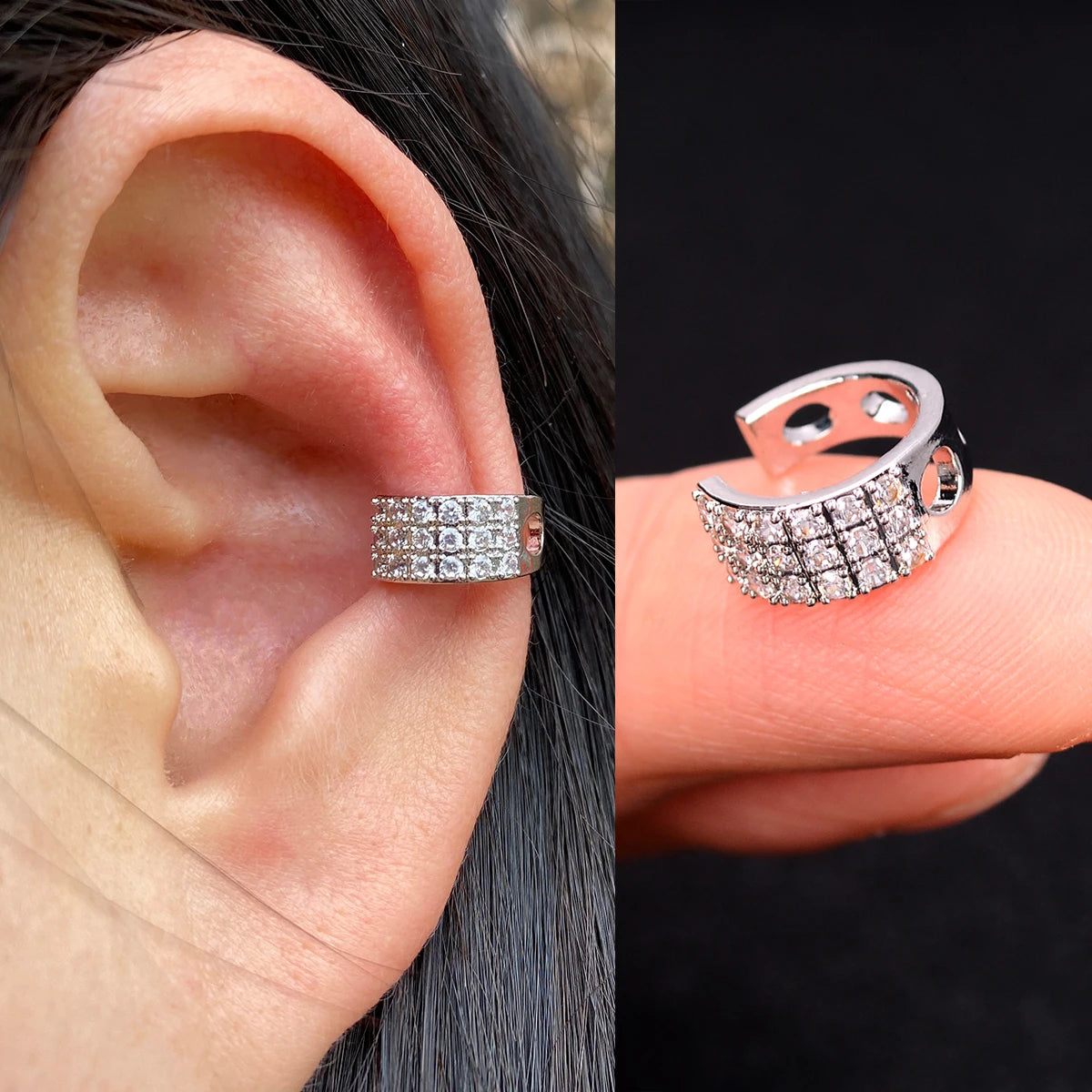 Fashion Gold Color Leaf Clip Earring For Women Without Piercing Puck Rock Vintage Crystal CZ Ear Cuff Girls Party Jewerly