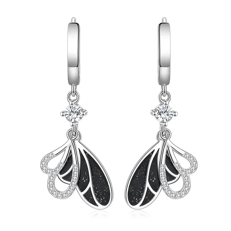925 Sterling Silver Earrings Designed Bow Zircon Long Earrings Engagement Jewelry Gift For Women Charm