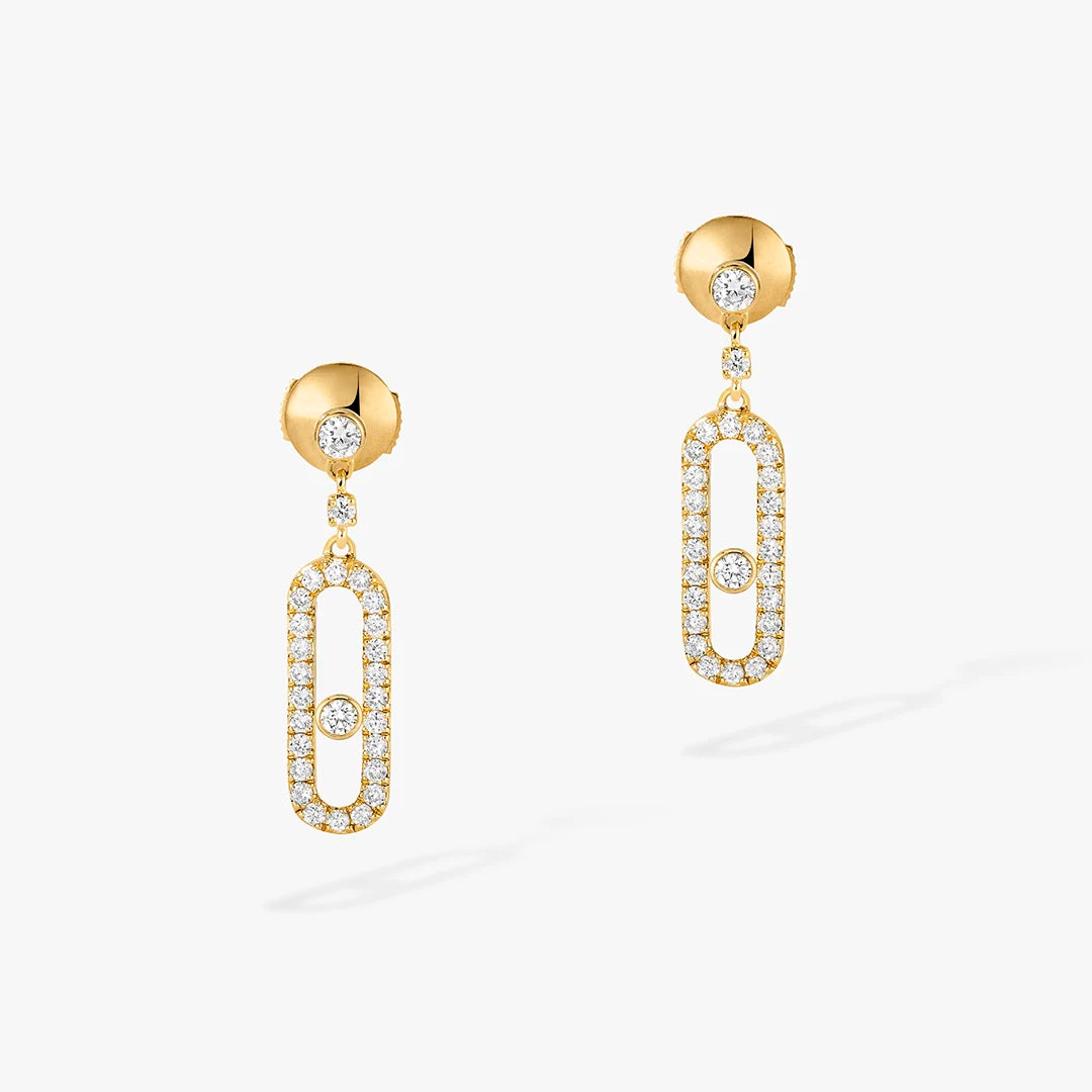 925 sterling silver classic single diamond sliding women's earrings wedding earrings.