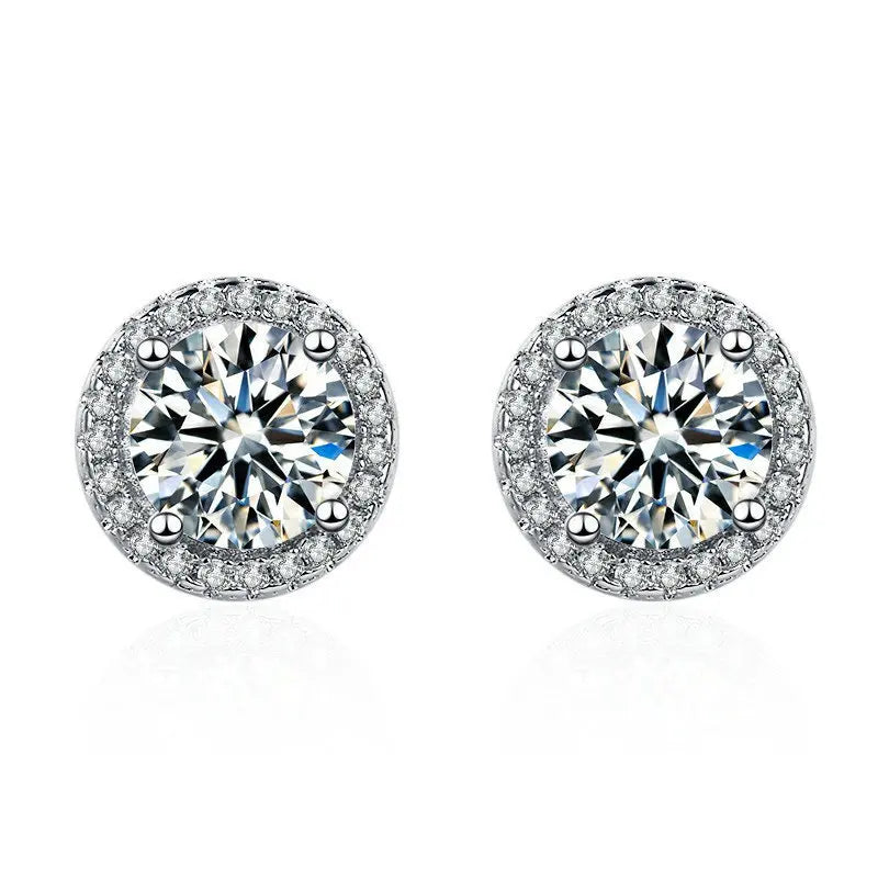 925 Sterling Silver Earrings Women Sparkling Zirconium Long U-shaped Hoop Earring For Anniversary Wedding Jewelry Gifts