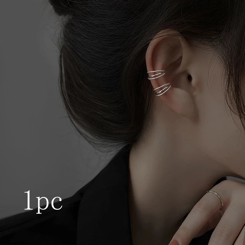 Sparkling Zircon Star Ear Clip for Women Without Piercing Long Tassel Sweet Ear Cuff Clip Earrings Wedding Jewelry Gift