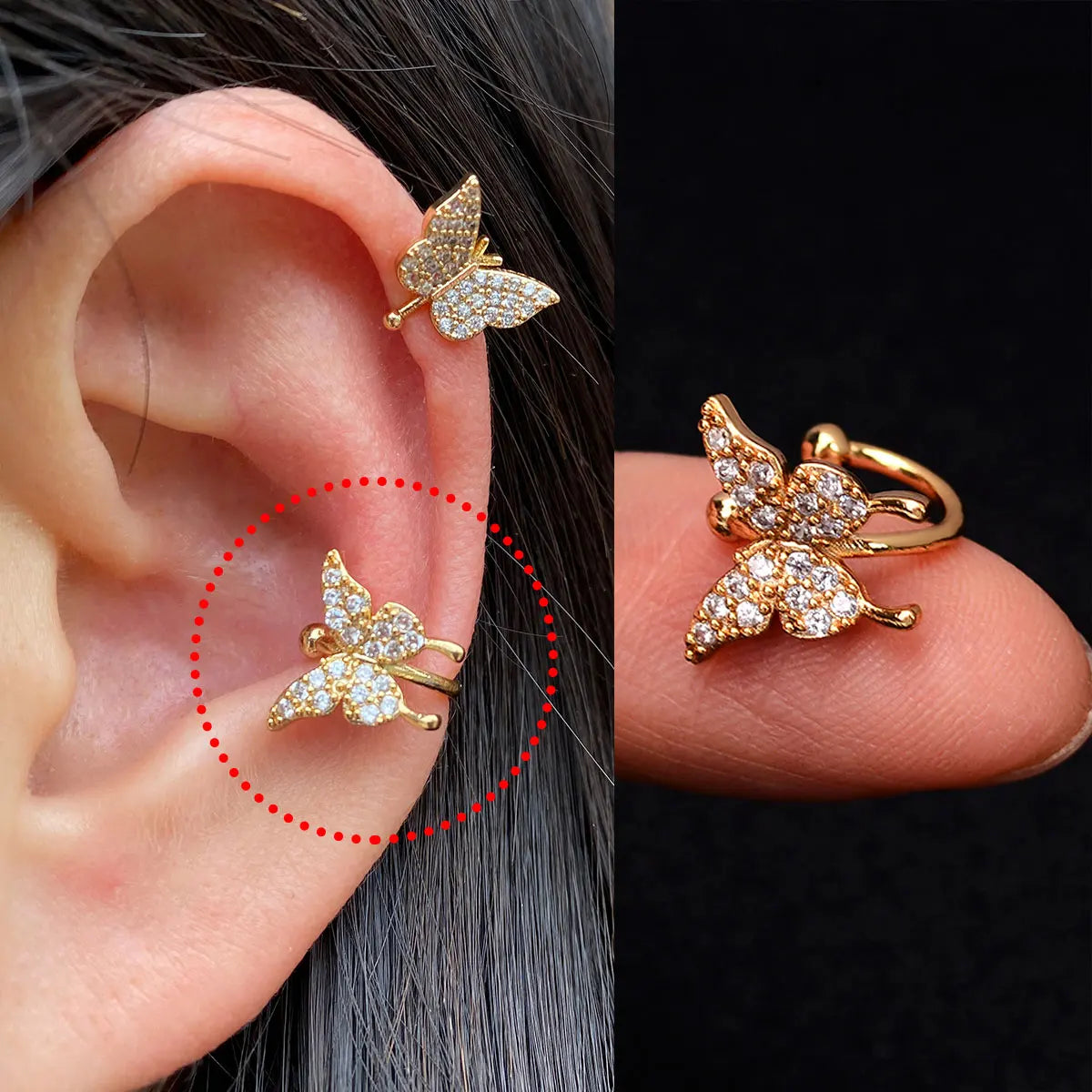 Fashion Gold Color Leaf Clip Earring For Women Without Piercing Puck Rock Vintage Crystal CZ Ear Cuff Girls Party Jewerly