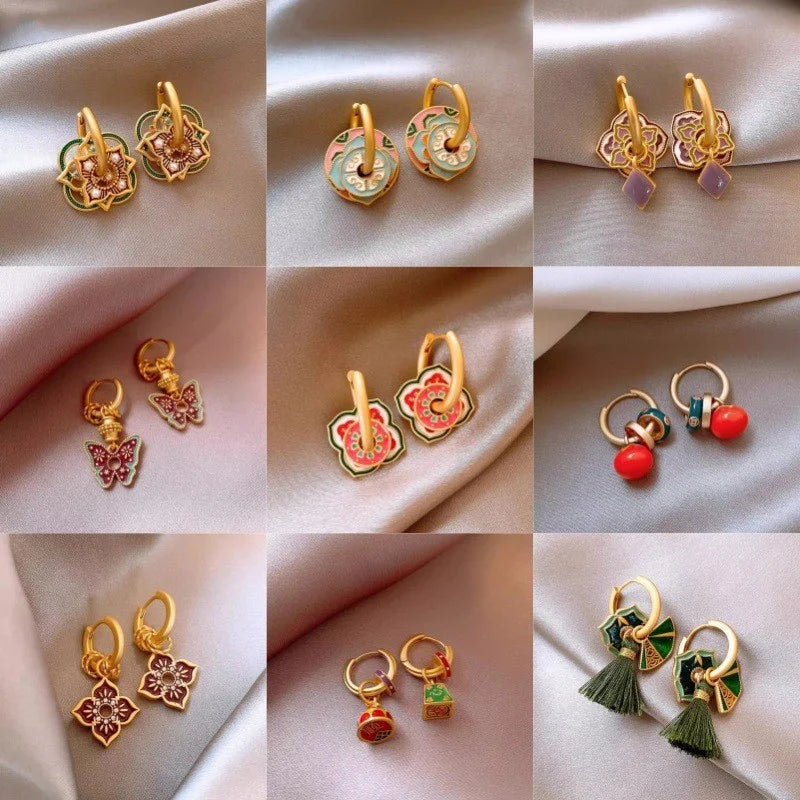 Modern Jewelry Elegant Temperament Green Color Flower Earrings For Women Female Gifts Delicate Design Ear Accessories