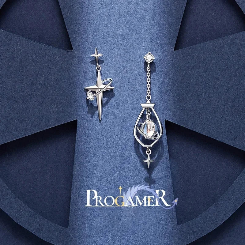 Fashionable Versatile Streling Silver Earrings Asymmetrical Fashion Earrings Retro Style Trending Engagement Party Fine Jewelry