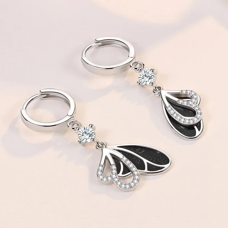925 Sterling Silver Earrings Designed Bow Zircon Long Earrings Engagement Jewelry Gift For Women Charm