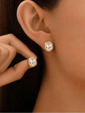 925 Sterling Silver Classic Brilliant Luxury Oval Earrings For Women Engagement Wedding High Quality Fine Jewelry