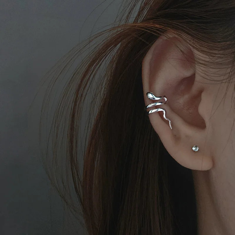 Sparkling Zircon Star Ear Clip for Women Without Piercing Long Tassel Sweet Ear Cuff Clip Earrings Wedding Jewelry Gift