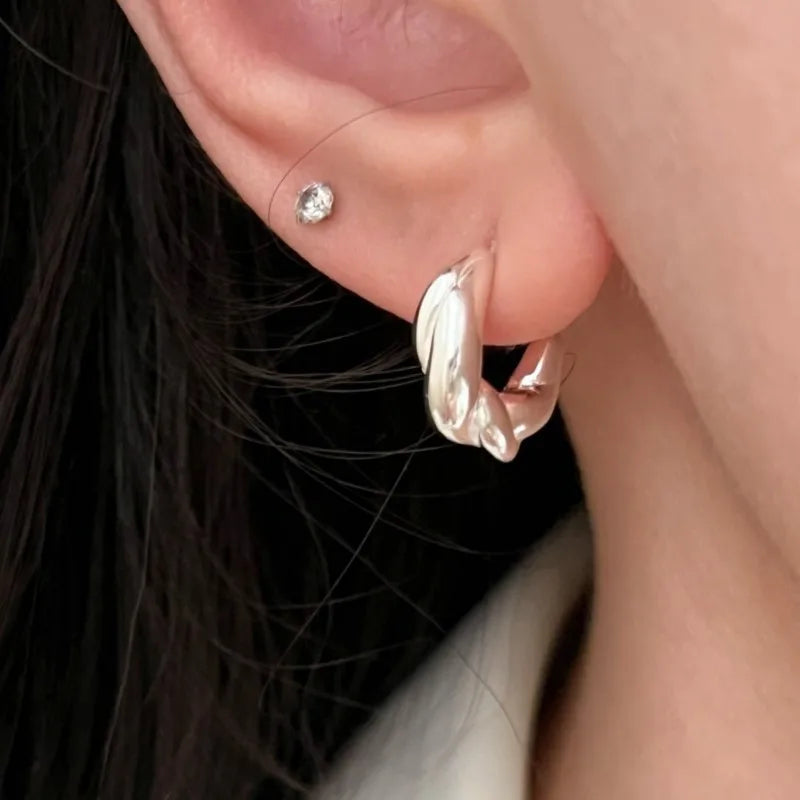 Girlbible 925 Sterling Silver Earrings for Women Ear Stud Entangle Exquisite Elegant Minimalist Versatile Jewelry Gift Dropship