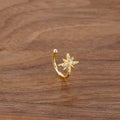 New Fashion Gold Color Star Ear Clip For Women Girls Kpop Sweet Stainless Steel Zircon Non-Piercing Ear Cuff Aesthetics Jewelry